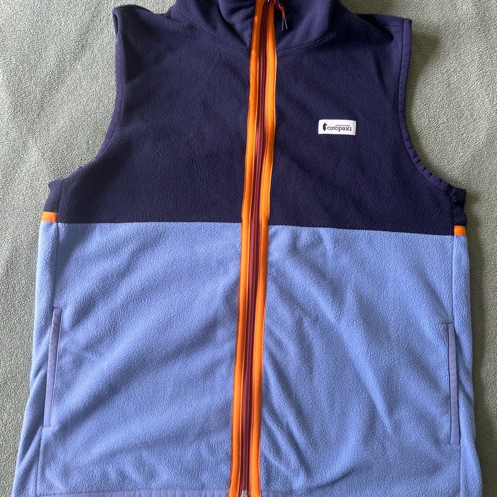 Cotopaxi fleece Vest with Orange Accents